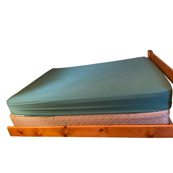 Vintage Full Size Sheet Set Used 2 Piece Blues Greens Purples - Picture 7 of 16